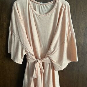 Misia Light Coral Tie-Waist Blouse